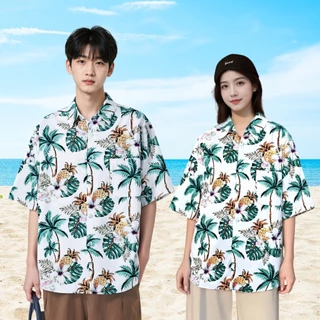 เสื้อเชิ้ตฮาวาย เสื้อสงกรานต์ลายดอกสไตล์เกาหลี ใส่ได้ทั้งชายและหญิง Hawaii