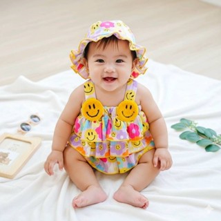 ชุดบอดี้สูทกระโปรง3ชั้น+หมวก ใส่หน้าร้อนน่ารัก(เด็กแรกเกิด-1…