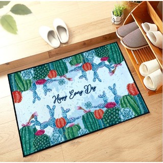 SALE💥พรมเช็ดเท้าลายกระบองเพชร💥 พร้อมส่ง ขนาด 40x60 cm  พรมห้องครัว พรมห้องน้ำ พรมห้องนอน