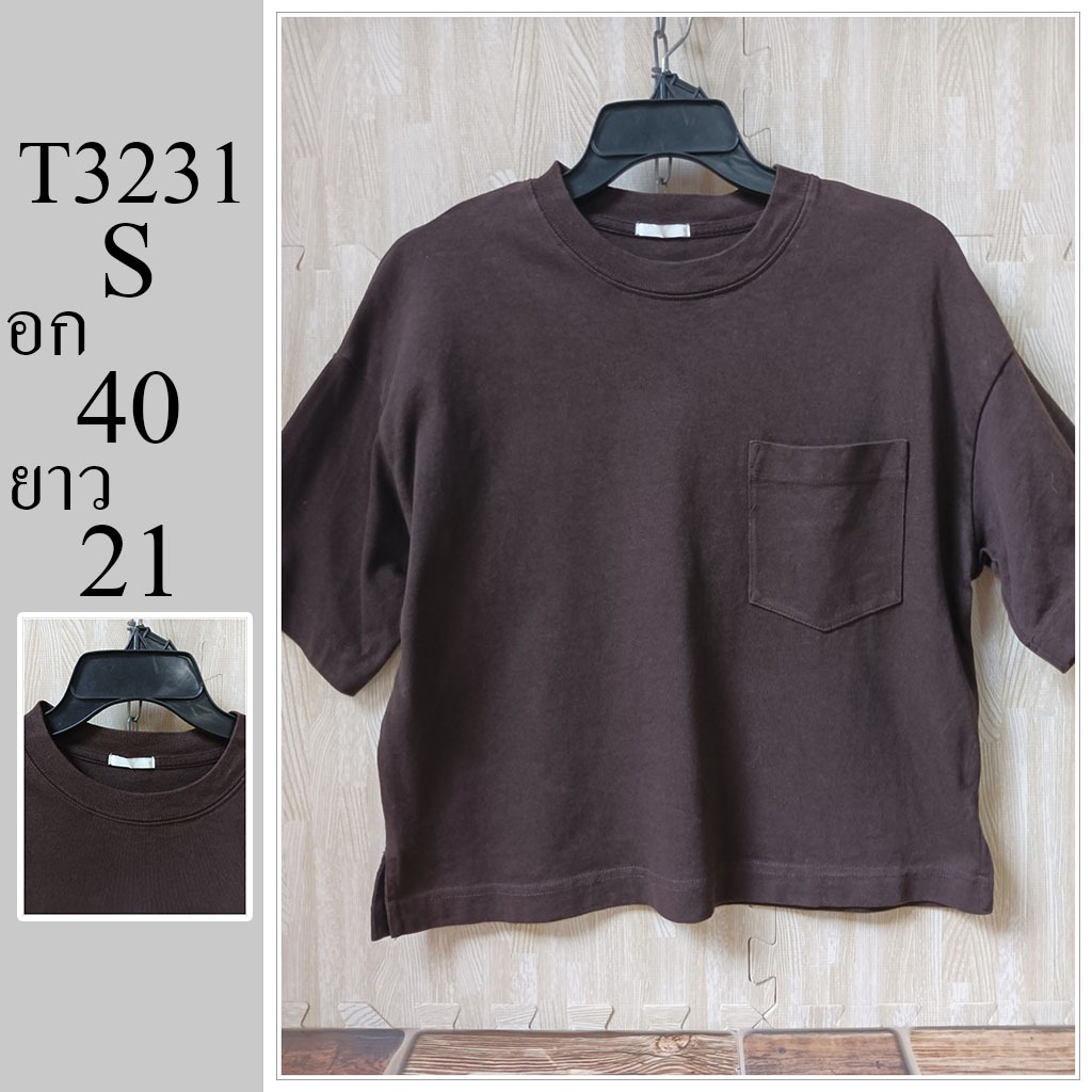 เสื้อยืด แบรนด์แท้GU  มือสอง ไซส์ S อก 40 ยาว 21 รหัส T3231