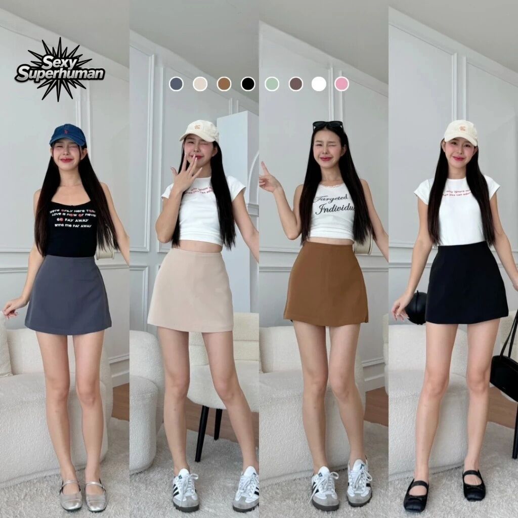 👗【มีซับในอย่างดี】กระโปรงเอวสูง สีพื้น รอบตัว สวยทุกมุม 360° เนื้อผ้าคุณภาพ ไม่อับชื้น ใส่สบายมาก