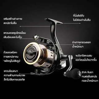 รอกตกปลา รอกตกปลาสปินนิ่ง HE500-HE7000 รอกตกปลาหมาป่า ด้ามลูกบอลโลหะ เรียบ รอกตกปลาทะเล fishing reel spinning reel
