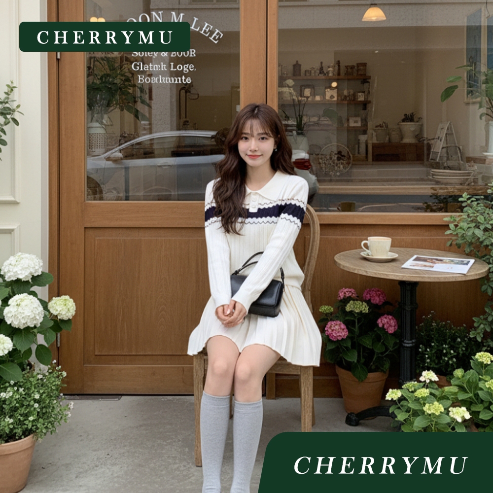 CHERRYMU รุ่น CS224 ชุดเซ็ท 2 ชิ้น เสื้อ+กระโปรง