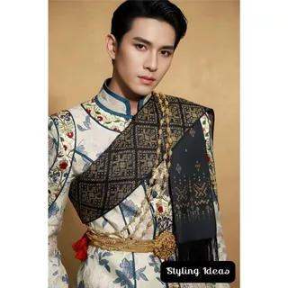 สไบแพรวากาฬสินธุ์ หน้ากว้าง 12 นิ้ว เนื้อฝ้ายทอเครื่อง ขนาด 30x280 ซม. สไบผ้าไทยใส่ได้ทั้งชายและหญิง