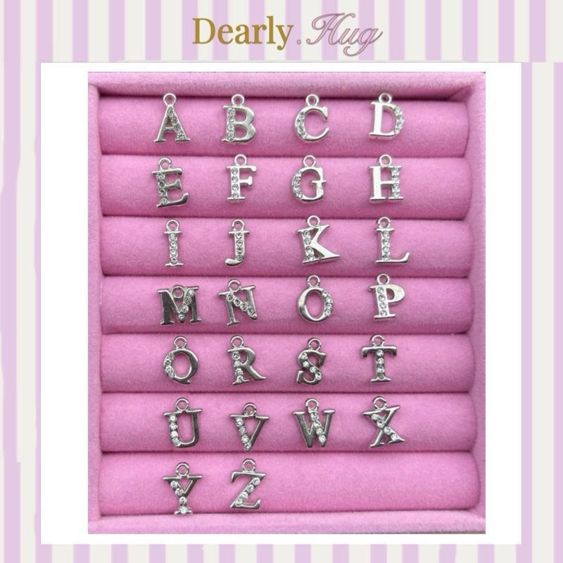 Dearly.Hug - Letter Charm A-Z 2 มีเพชร สำหรับตกแต่งเครื่องประดับ