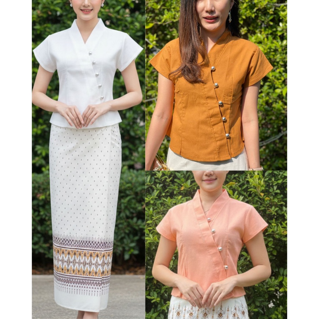 เสื้อผ้าฝ้าย เสื้อพื้นเมือง ป้ายปักไหม