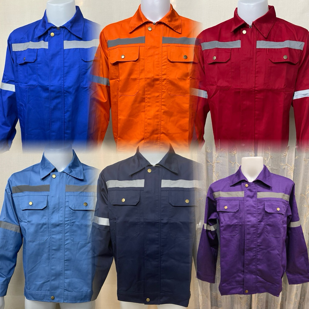 เสื้อช็อปช่างเสื้อช็อปแขนยาวเนื้อผ้าดีใส่สบายงานช่างเนื้อผ้าโพลีเอสเตอร์ผสมฝ้าย ใส่ได้ทั้งผู้ชายและผ