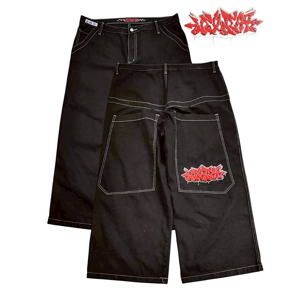 Jeans Hip Hop Goth Str JNCO Y2K Baggy Jeans เอว 41 นิ้ว