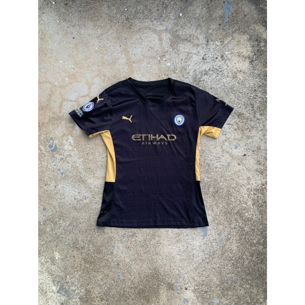 [ไม่แท้] เสื้อกีฬาผู้หญิงทีมแมนซิตตี้สีดำมือสอง Mancity Jerseys U-sed [12-55Mancity]