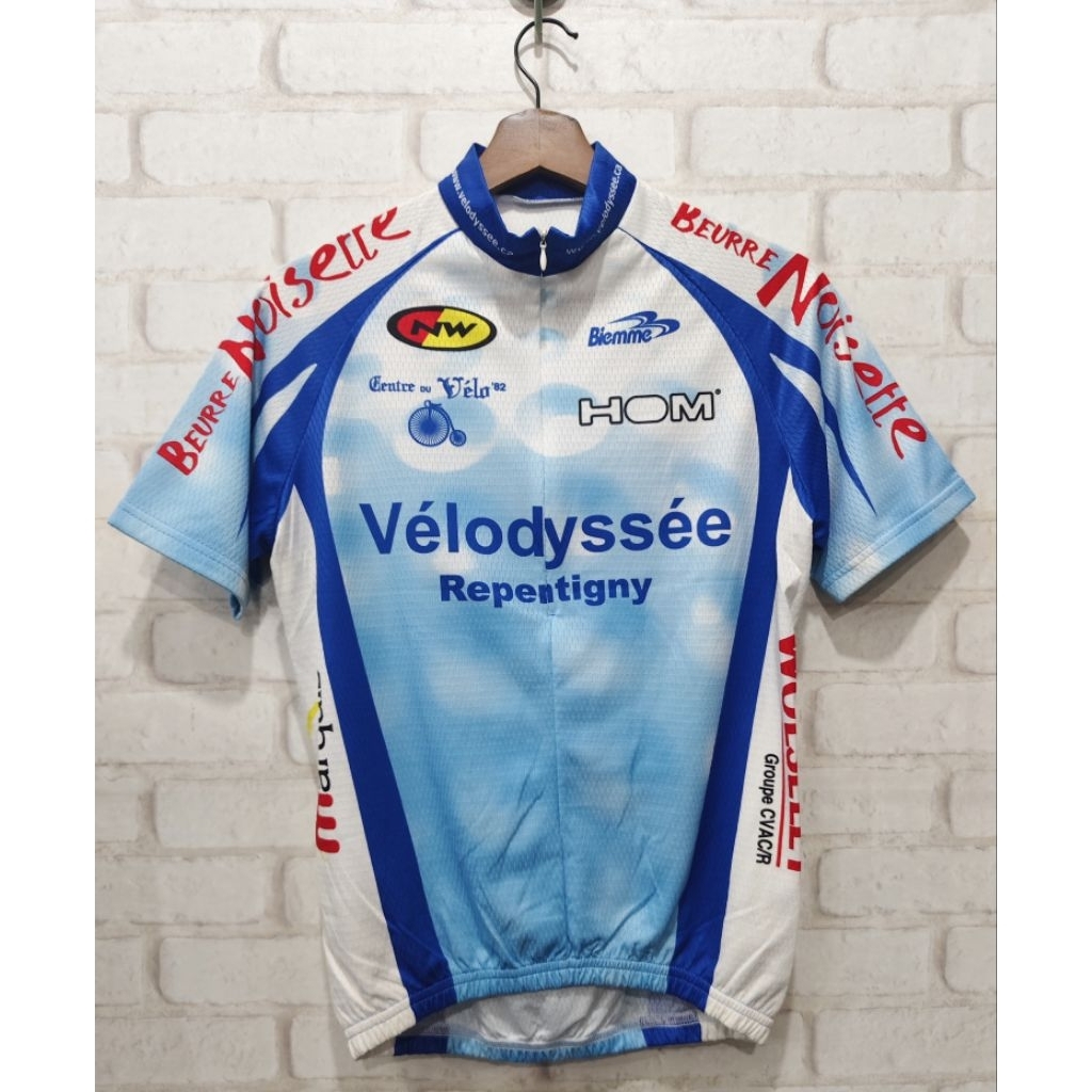 (W56) เสื้อปั่นจักรยาน Biemme ทีม Vélodyssee Repentigny แท้จากอิตาลี 🇮🇹 อก 38 ยาว 23"