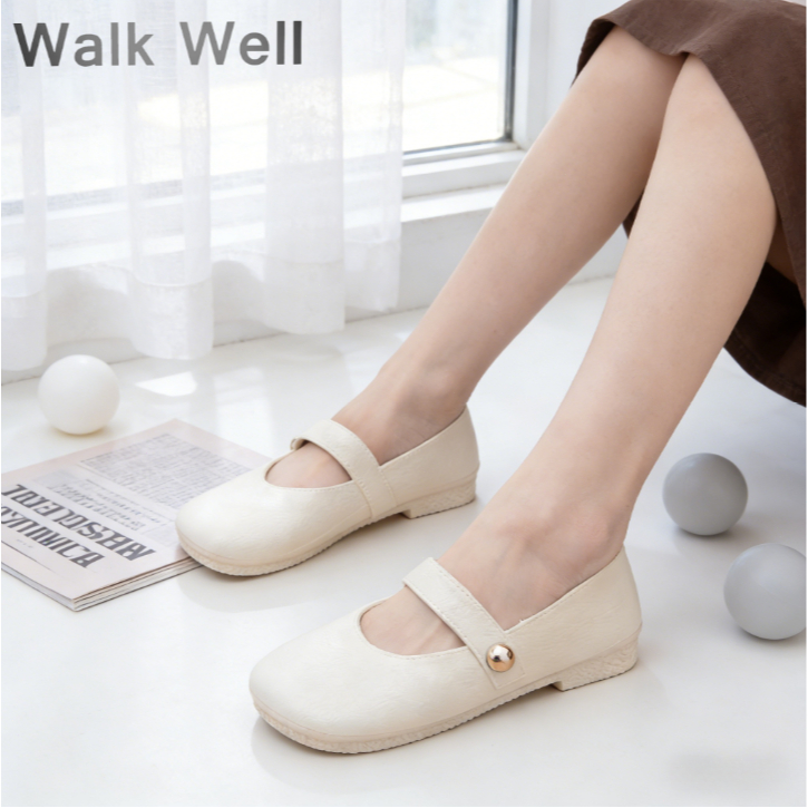 Walk Well รองเท้าแมรี่เจนผู้หญิง กันลื่น กันน้ำ แห้งไว PCU ใส่หน้าร้อน สงกรานต์ ไซส์36-41