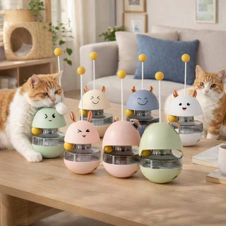Thai.th ของเล่นแมวตุ๊กตาล้มลุก เสริมพัฒนาการ ใส่อาหารสัตว์ Tumbler