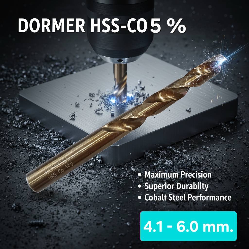 DORMER ดอกสว่านโคบอลต์ (Cobalt Drill Bits) [4.1 - 6.0mm] ดอกสว่าน Hss CO5% คม ทนทานพิเศษ [ออกใบกำกับ