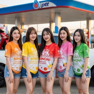 Soda - ทีมโซดาสิงห์ 5 สี แดง เขียว ส้ม เหลือง ชมพู เสื้อยืดลายกวนๆ ใส่เป็นกลุ่ม ใส่เป็นทีม เท่ยกแก๊ง