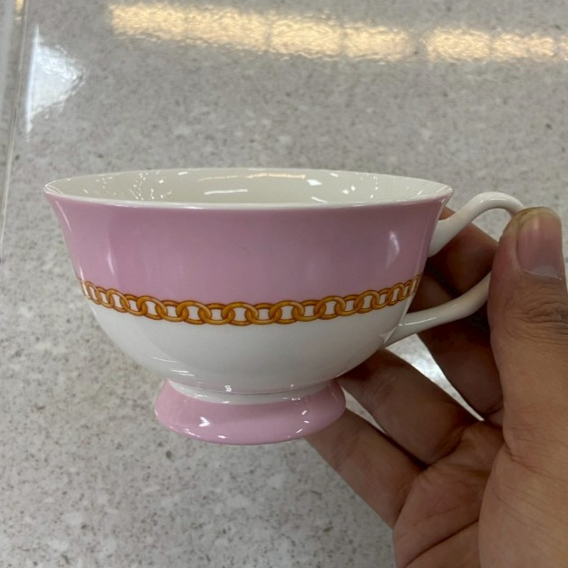 แก้วกาแฟ แก้วสวยๆ แก้วดื่มนม แก้วนม แก้วลายสีชมพู แก้วกาแฟราคาถูก