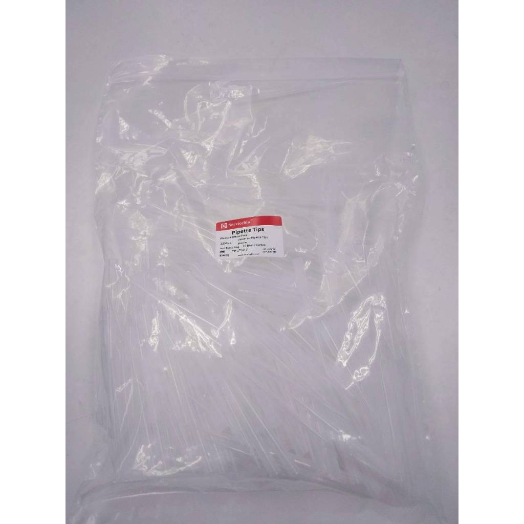 ปิเปตทิป Pipette Tips 1000 uL long pipette tips, non-filter, ยี่ห้อ Servicebio (500 pcs/bag) (TP-125