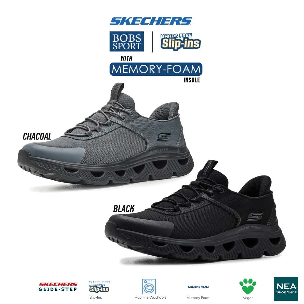 SKECHERS Slip-ins BOBS Sport Arc Waves [M] NEA รองเท้าสเก็ตเชอร์ ทรงสวม แท้ ผู้ชาย