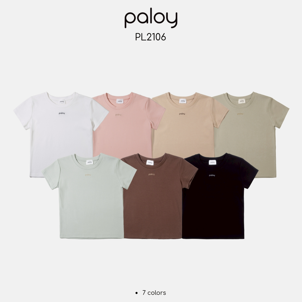 Paloy - PL2106 เสื้อยืดแขนสั้น อกปัก paloy ผ้ายืด