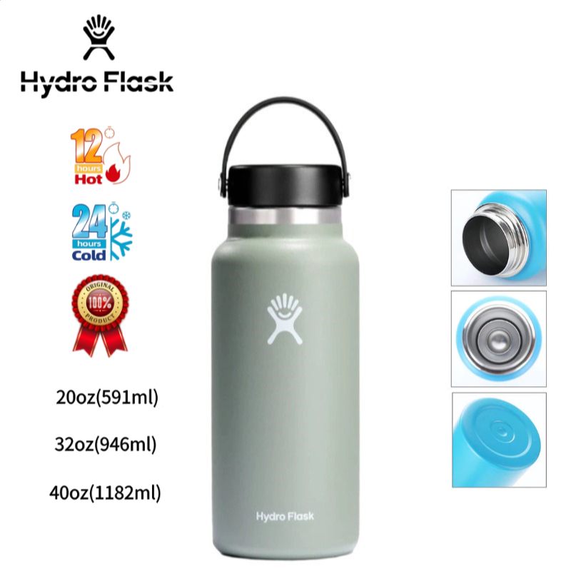 แก้วเก็บความเย็นเเละร้อน HYDRO FLASK 20OZ 32OZ 40OZ แก้วน้ําสูญญากาศ ร้อน/เย็น พร้อมหูจับ  อเนกประสง