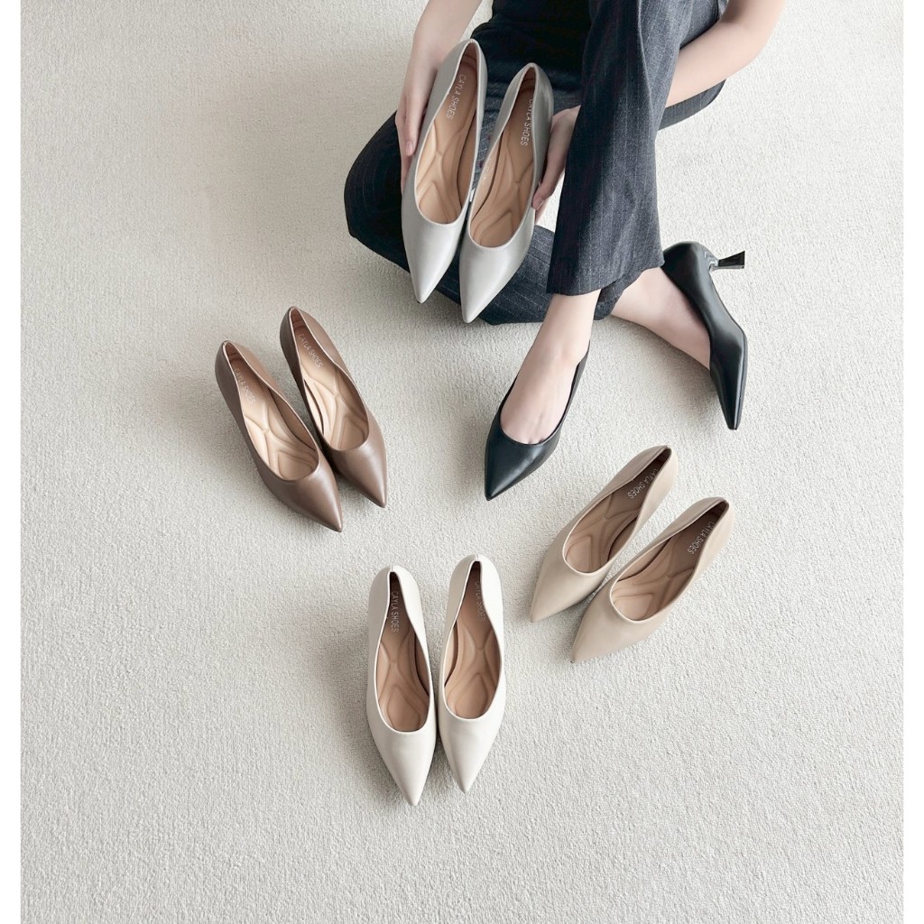 รองเท้าคัทชู ปลายแหลมHigh Heels ส้นสูง2นิ้ว รองเท้าkaimooksissy J668-22