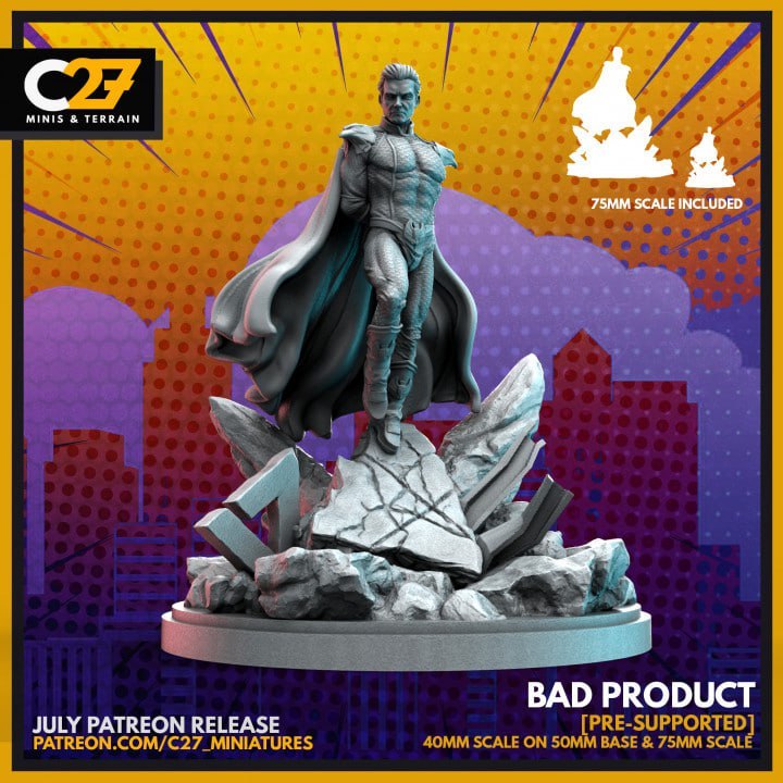SuperHero Black Vol.1 : Character : Miniature Resin โมเดลบอร์ดเกม ผลิตตามสั่ง DnD Tabletop