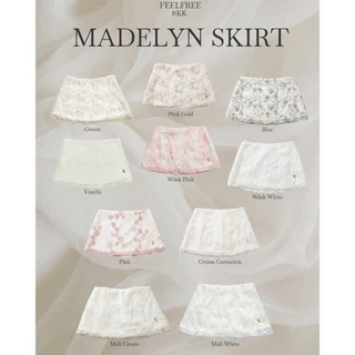 Madelyn Skirt 890.- กระโปรงสั้นเอวกลาง ผ้าสองชั้นพรีเมียม ประดับลวดลายสวยงาม งานปักอย่างปราณีต