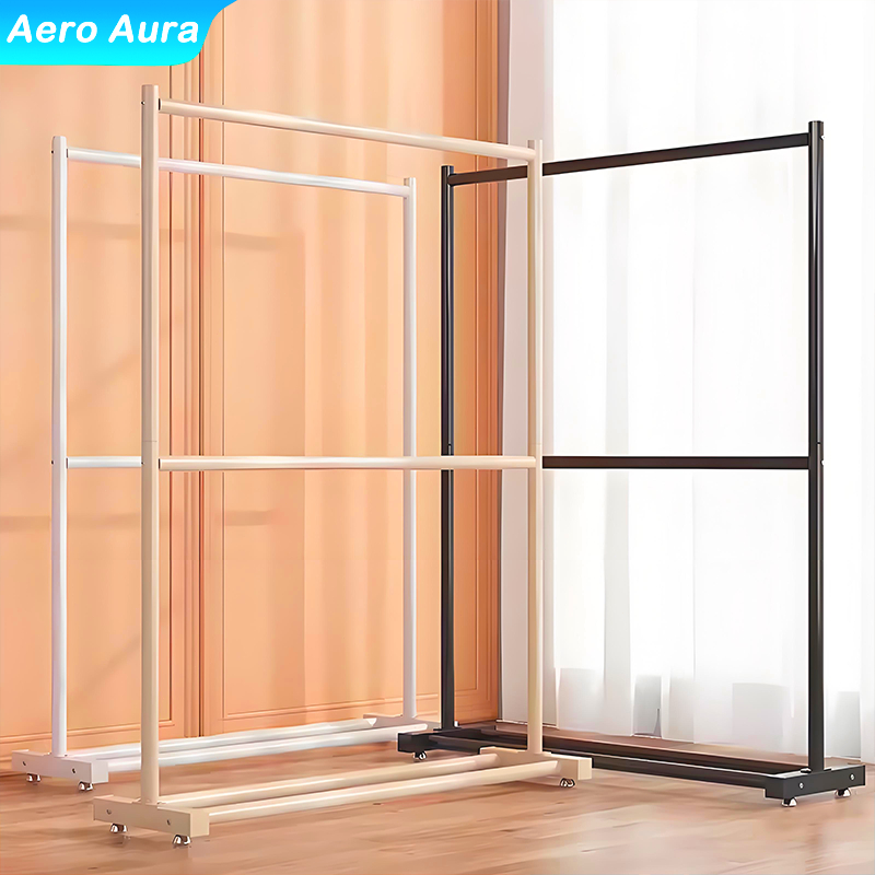 ราวตากผ้า 2 ชั้น 150*50*200CM ราวเเขวนผ้าเหล็ก ราวแขวน ตากผ้าคอนโด มินิมอล เเขวนได้ 50+ตัว รับน้ำหนักได้เยอะ ไม่เป็นสนิม