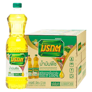 น้ำมันปาล์มขวด 1 ล. 12 ขวด [มรกต เกสร โบนัส]