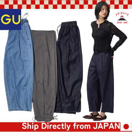 GU Light Denim Barrel Ankle Pants (Standard Length: 61.0-65.0cm)[ส่งตรงจากประเทศญี่ปุ่น ของแท้ 100%]