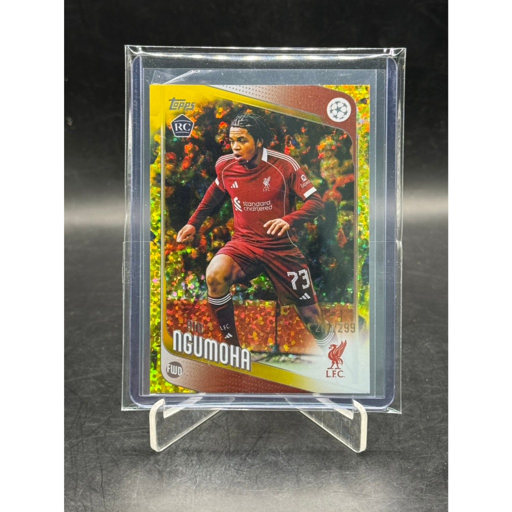 2025-26 Topps UCC Rio Ngumoha RC YELLOW MINI-DIAMOND /299 #191 Liverpool