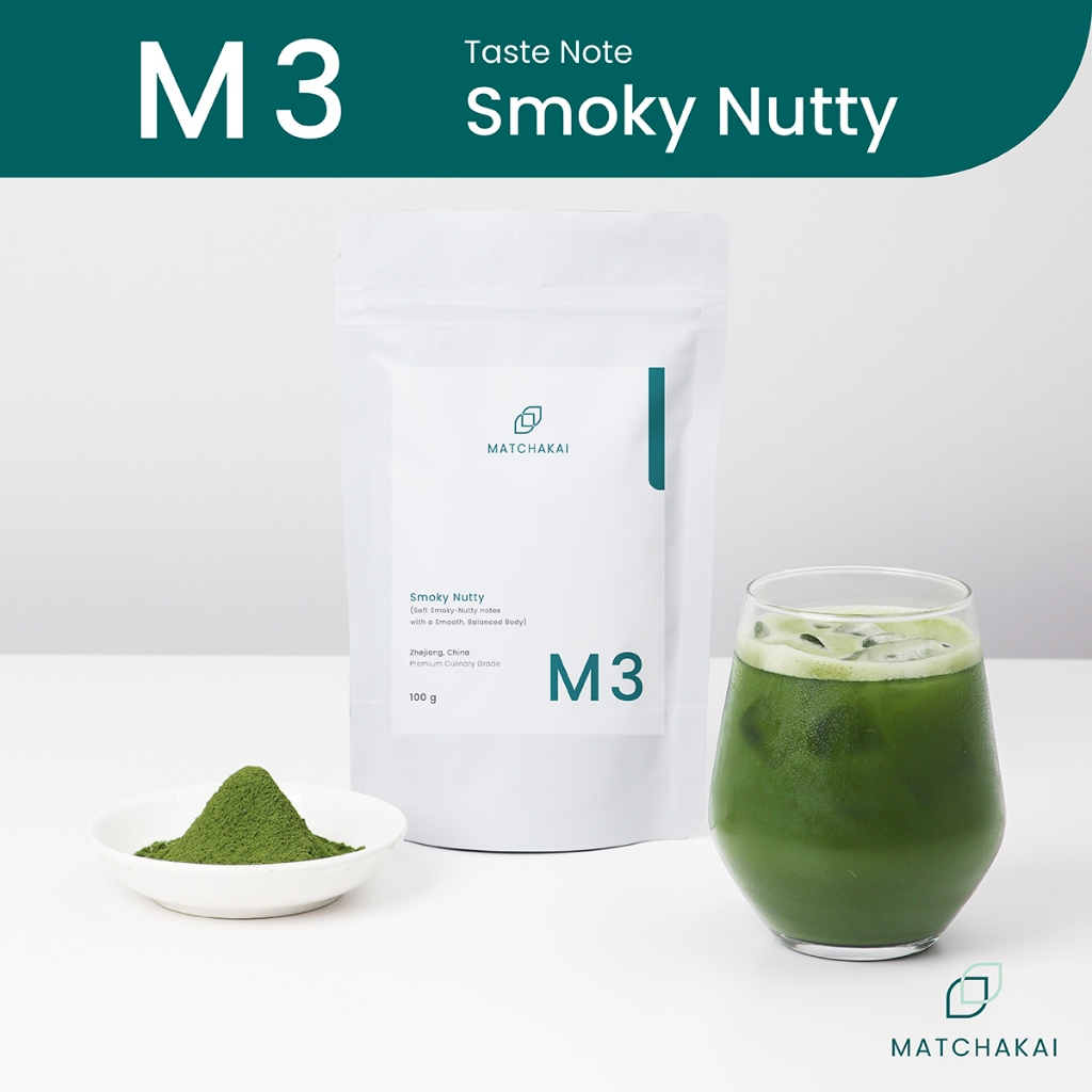 MatchaKai | ผงชาเขียวมัทฉะ | Matcha รุ่น M3 ขนาด 100g  | Smoky Nutty