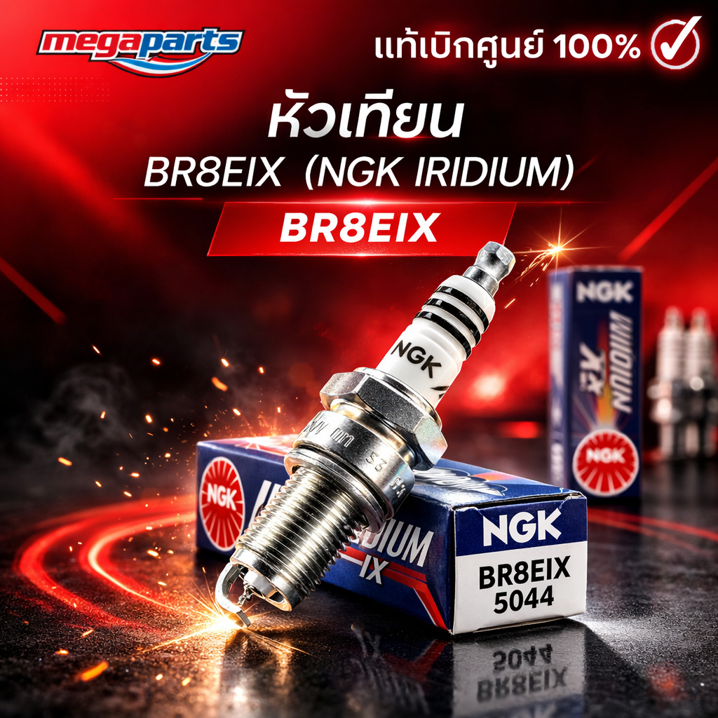 หัวเทียน BR8EIX (NGK IRIDIUM) LS 125 / BEAT LS / FIGHTER / GTO / NAGNUM LC / SPEED MX (Megaparts Sto