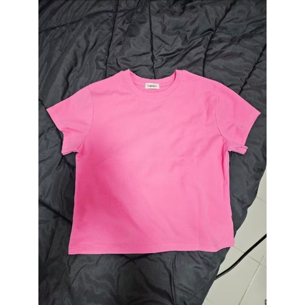 14.days รุ่น BB เสื้อยืด baby tee สีชมพู L (used)