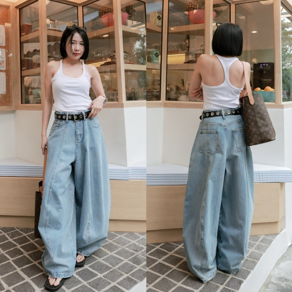 Pumpkin Jeans กางเกงยีนส์ขายาวทรงฟักทอง TAG DARIM 🇰🇷