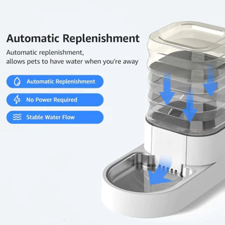 Kanimal Food Feeder / Water Feeder ที่ให้อาหาร ที่ให้น้ำสัตว์เลี้ยง ฐานสแตนเลส 201 ขนาด 34.3x17.3x30 ซม. ความจุ 4 ลิตร
