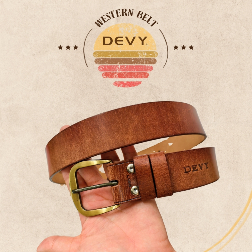 DEVY เข็มขัดหนังฟอก 1.5 นิ้ว
