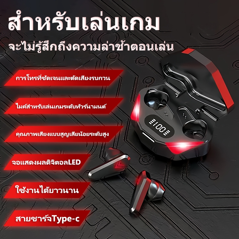 จัดส่งในกรุงเทพฯ COD หูฟังสำหรับเล่นเกม TWS X15 หูฟังบลูทูธ หูฟังไร้สายพร้อมไมค์ ชุดหูฟังสเตอริโอเบส 9D 360° เสียงรอบทิศ