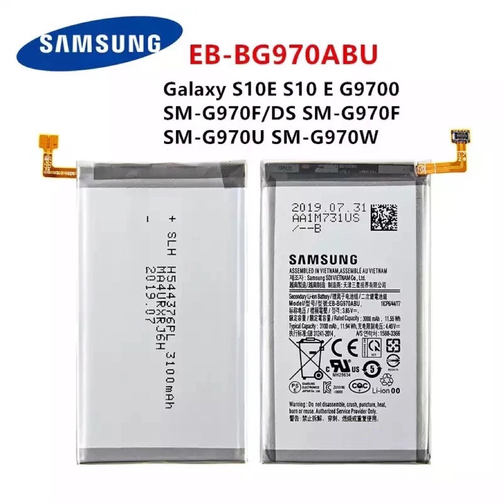 แบตเตอรี่แท้ สำหรับ Samsung Galaxy S10E S10 E G9700 SM-G970F/DS SM-G970F SM-G970U SM-G970W EB-BG970A