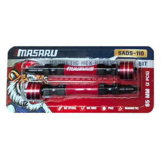 MASARU ชุดดอกไขควงหัวแฉก 2 ดอก SADS-110 ขนาด 65 MM เหล็ก S2 ชนิด PH2 ชุด 2 ชิ้น
