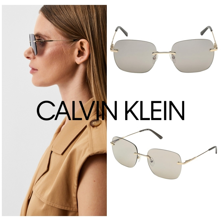 แว่นกันแดด CK SQUARE รุ่น CK20103s แว่นกันแดดผู้หญิงทรงสี่เหลี่ยม ขนาด 56-18 135 mm.สีชา น้ำหนักเบา