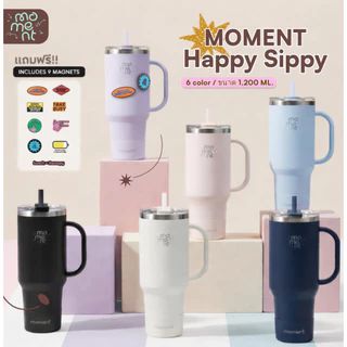 แก้วน้ำ กระบอกน้ำเก็บอุณหภูมิ 1200ml (1.2L) สแตนเลส มีหูจับข้าง ใบใหญ่จุใจ เก็บเย็น/ร้อน รุ่น Happy Sippy Moment