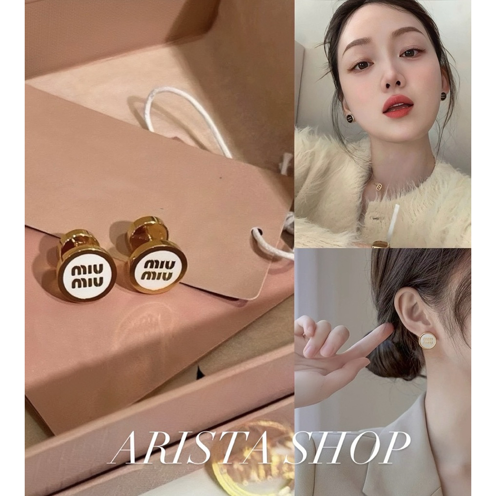 📌 พร้อมส่ง📌ต่างหู M รุ่น Signature Round Earrings
