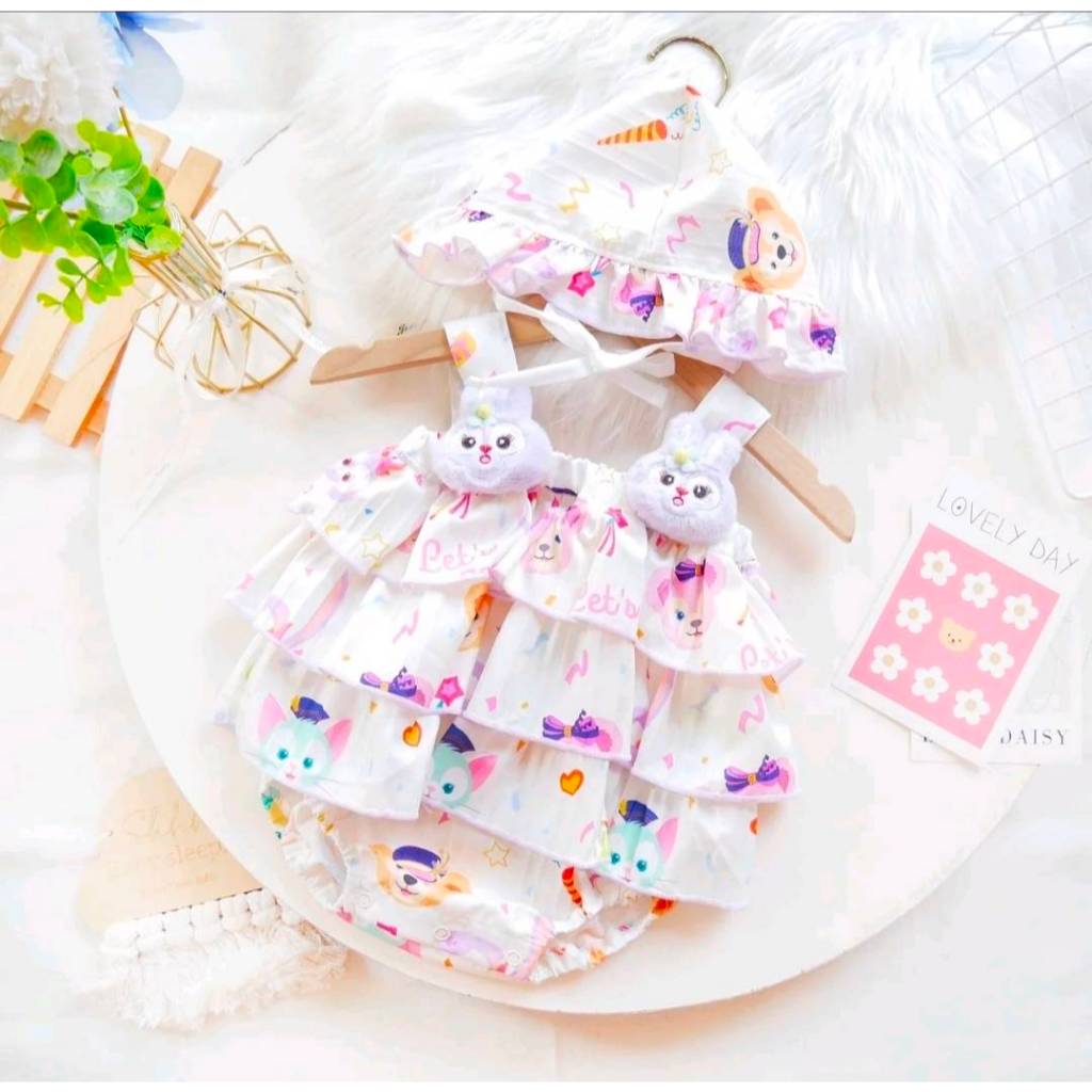 ชุดบอดี้สูทกระโปรง3ชั้น+หมวก ใส่หน้าร้อนน่ารัก(เด็กแรกเกิด-1ขวบ) ราคา ถูกที่สุด ดีลบีเคเค แกลเลอรีภาพที่ 5