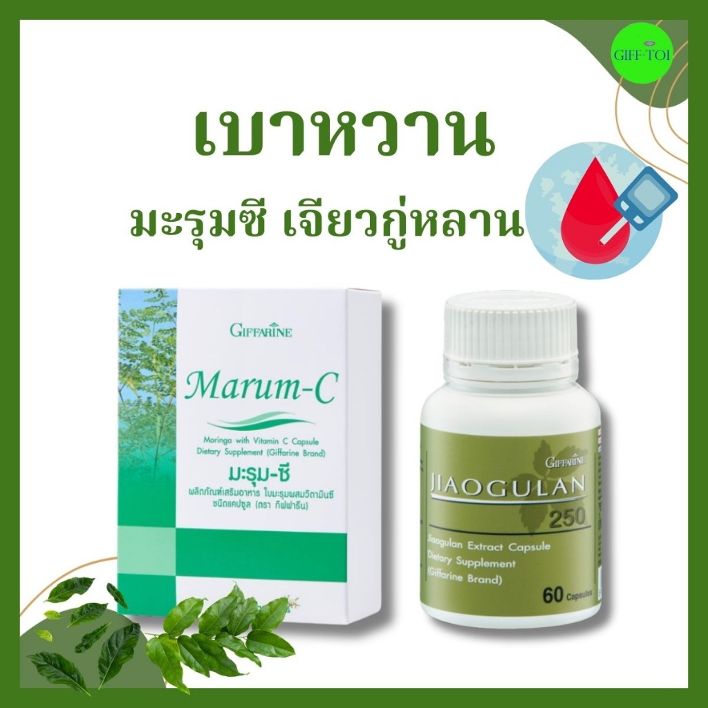 มะรุมซี เจียวกู่หลาน กิฟฟารีน ดูแล ไขมันในเลือด ระดับน้ำตาลในเลือด เบาหวาน ตับให้แข็งแรง  60 แคปซูล
