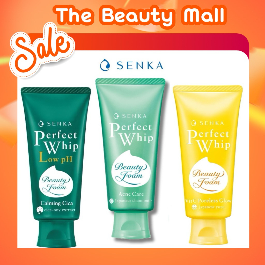 มี3สูตร Senka เซนกะ เพอร์เฟ็ค วิป แอคเน่ แคร์ เอ 100 กรัม โฟมล้างหน้า perfect whip acne care foam / 