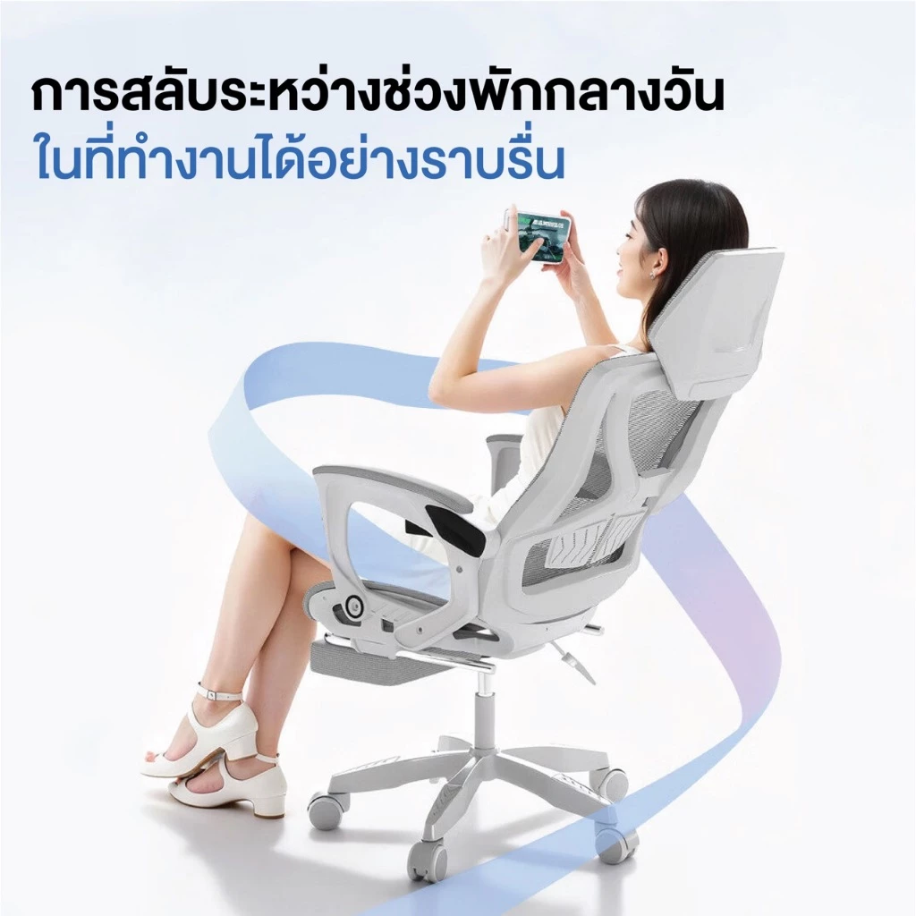 Elife เก้าอี้ทำงาน Ergonomic chair เบาะตาข่าย ระบายอากาศ เก้าอี้ทำงาน สำนักงาน มีล้อลื่น เกมมิ่ง เก้าอี้ทำงาน เก้าอี้ thumbnail 5