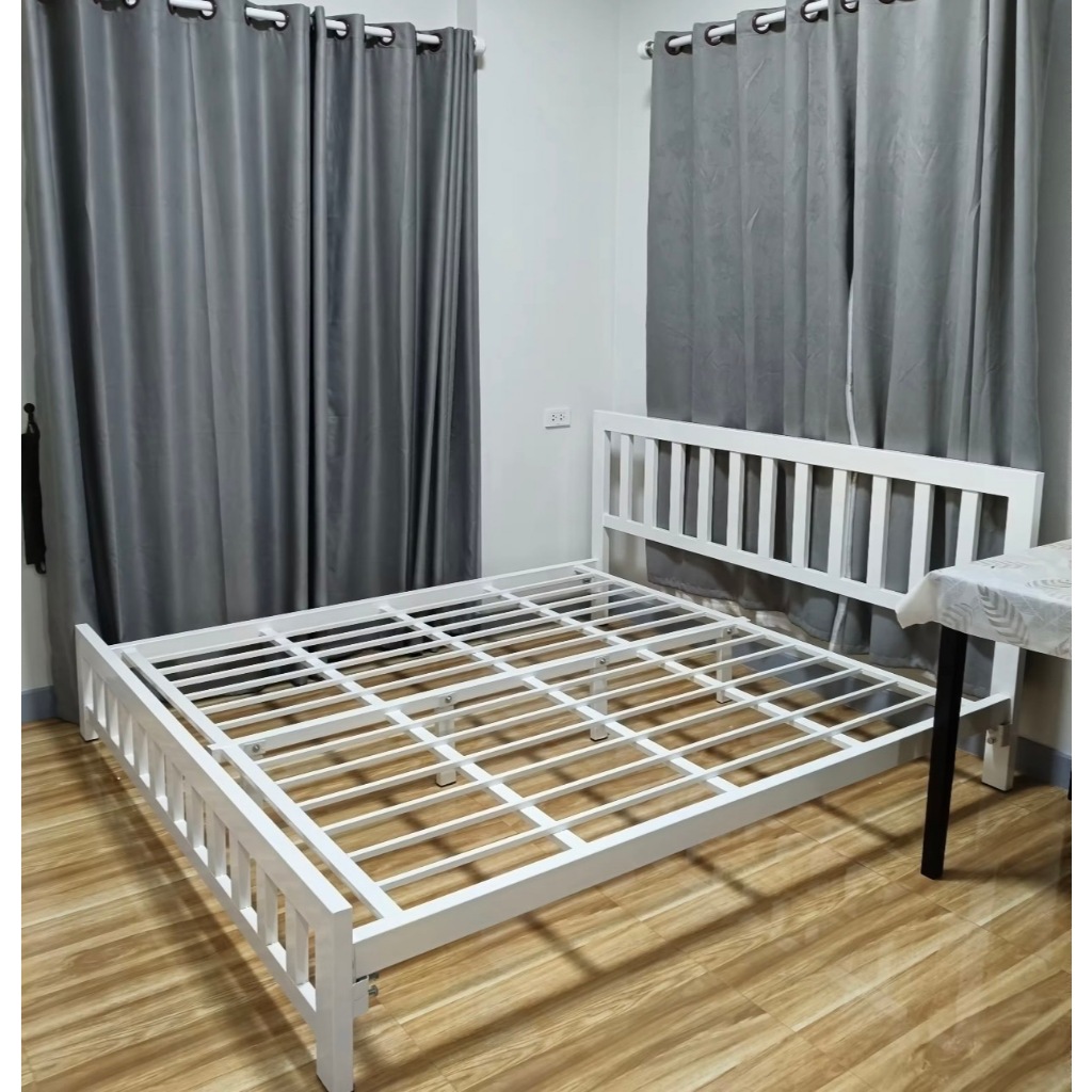 one home เตียงเหล็กกล่อง 3X1.5นื้วสีขาว เหล็กเกรดหนาพิเศษรองรับน้ำหนักได้เป็นอย่างดี(ออกใบกำกับภาษีได้)