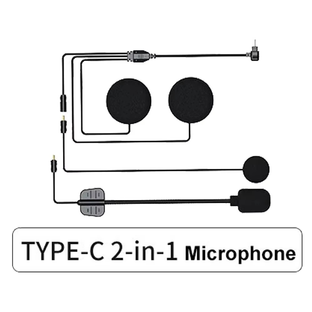 หมวกกันน็อคชุดหูฟังบลูทูธอินเตอร์คอมไมโครโฟนอุปกรณ์เสริมหมวกกันน็อกเต็มรูปแบบหมวกกันน็อคครึ่ง3/4หมวกกันน็อคสายไมโครโฟน