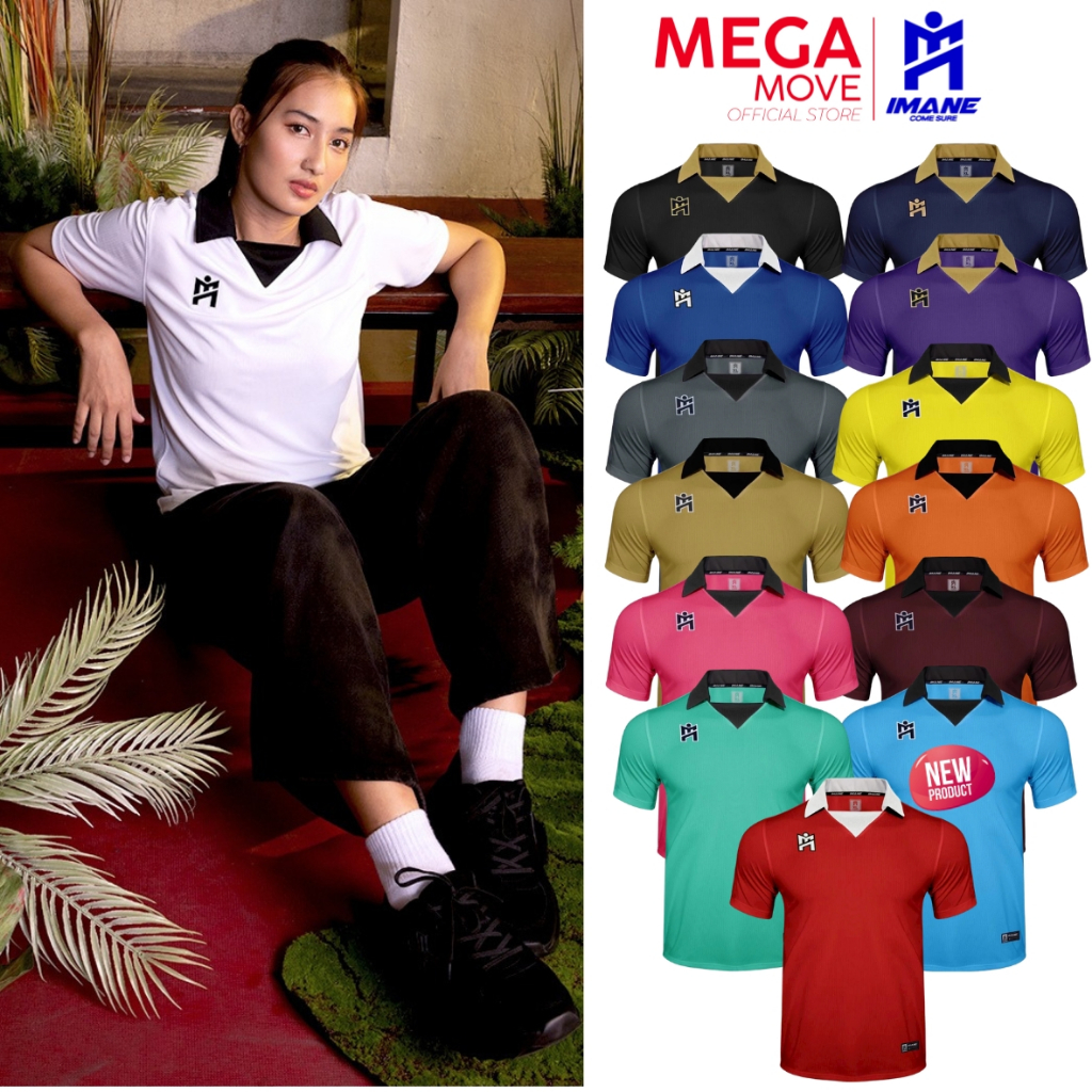 IMANE เสื้อกีฬาคอปก รุ่น VINTAGE ผ้าร่อง โลโก้ปักที่อกด้านขวา รหัส IMA1002