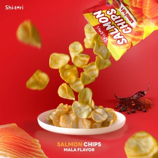 ยกลัง 12 ซอง| Salmon Chips ข้าวเกรียบปลาแซลมอน รสหมาล่า/รสวาบิ